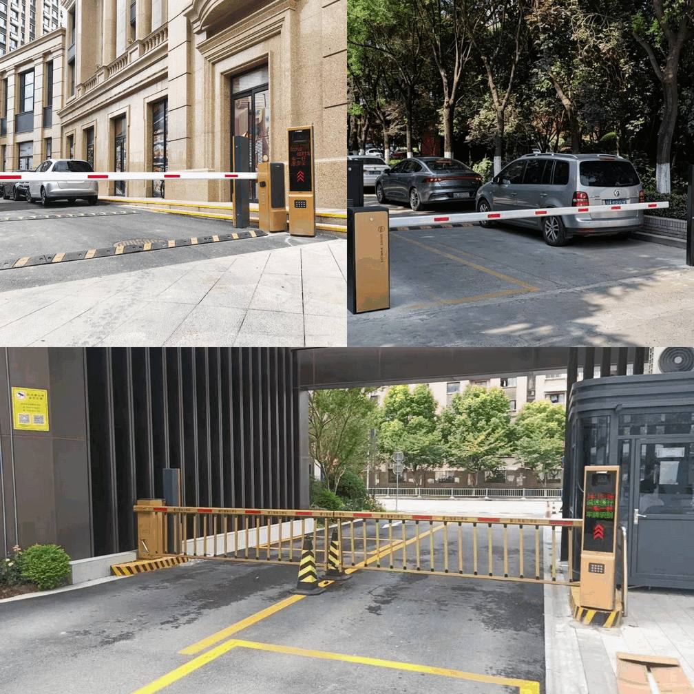 Automatic Parking Access Barrier with Folding Fence Arm and LED Status Display