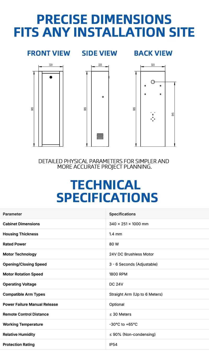 Baroxon automatic commercial parking boom barrier mechanism